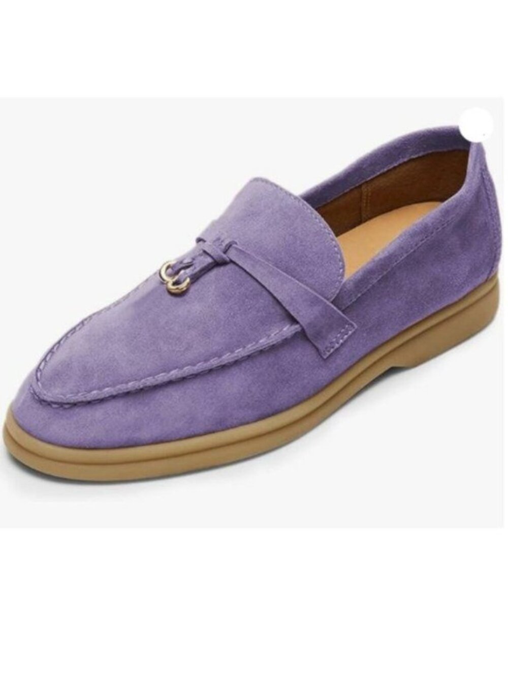 Milooey shoes Women's Round Toe Flat Loafers Comfort Slip On Moccasins Purple
